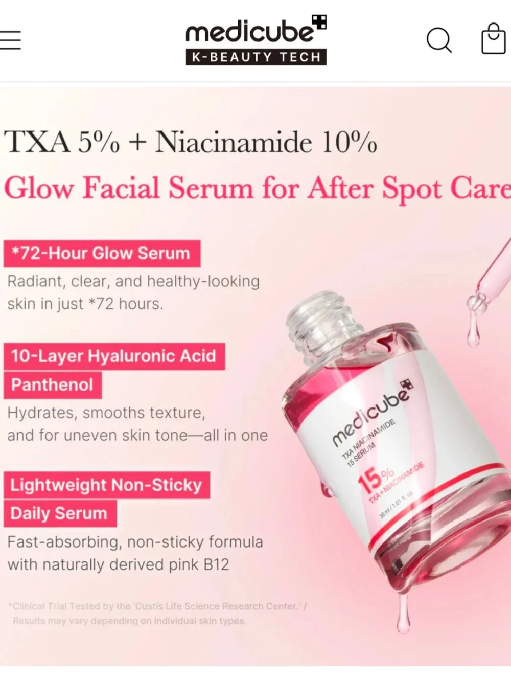 ❤️ TXA & Niacinamide 15% Glow Serum -For Uneven Skin Tone & Texture Medicube